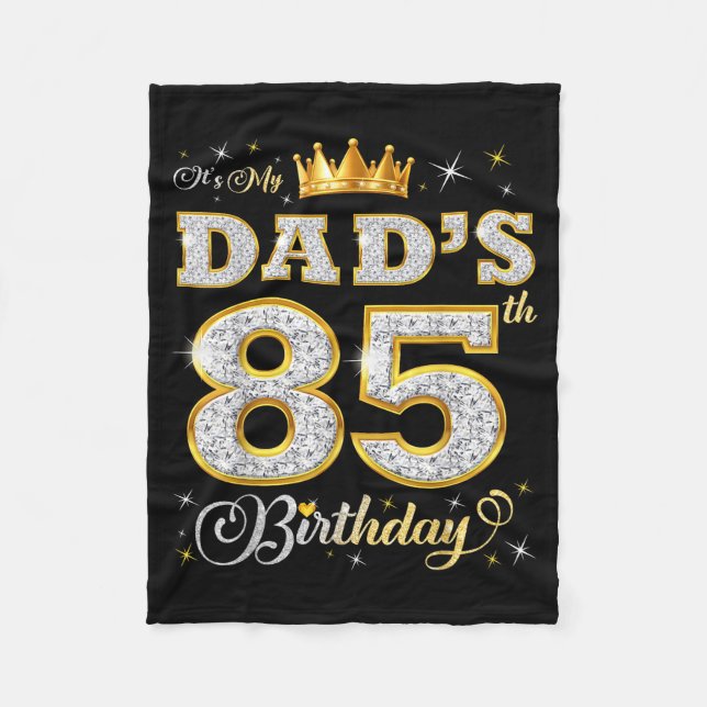 Det är min pappas 85-årsdag 85 år gammal födelseda fleecefilt (Framsidan)