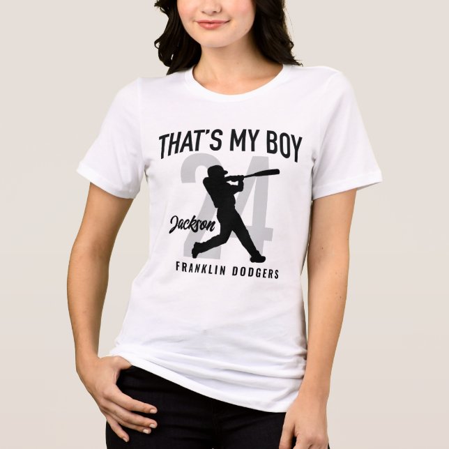Det är min pojke Baseball Mamma T-Shirt, Tball Mam T Shirt (Framsida)