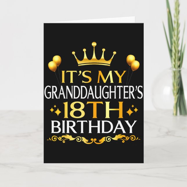 Det är min sondotters 18-årsdag Grattis 18 år Kort (Framsida)