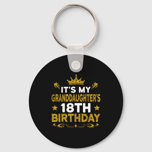 Det är min sondotters 18-årsdag Grattis 18 år Nyckelring (Framsida)