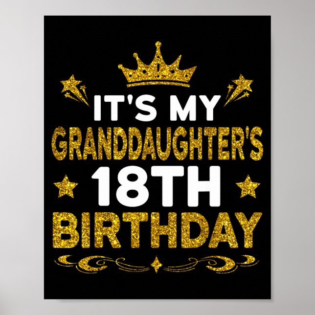 Det är min sondotters 18-årsdag Grattis 18 år Poster (Framsidan)