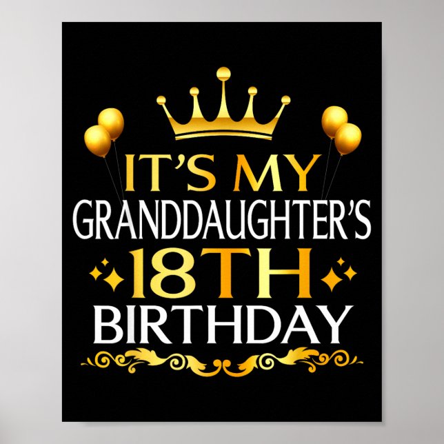 Det är min sondotters 18-årsdag Grattis 18 år Poster (Framsidan)