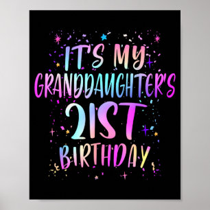 Det är min sondotters 21-årsdag Färgglad 21 år Poster