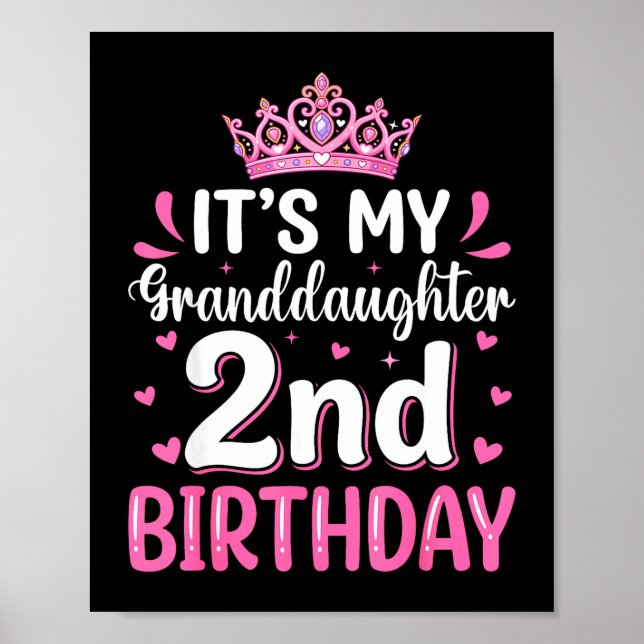 Det är min sondotters 2-årsdag Prinsessa  Poster (Framsidan)