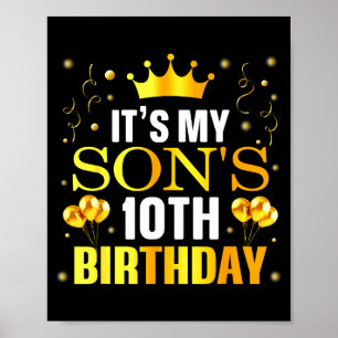 Det är min sons 10-årsdag Grattis på födelsedagen Poster