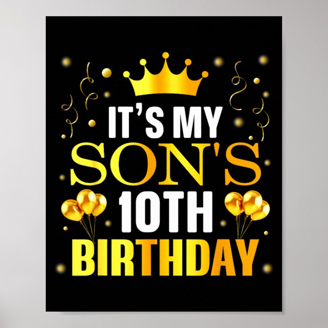 Det är min sons 10-årsdag Grattis på födelsedagen  Poster (Framsidan)