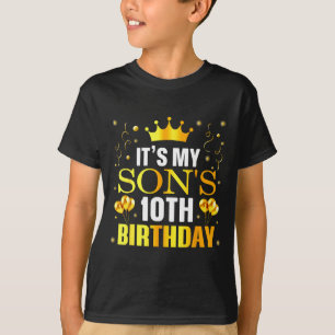 Det är min sons 10-årsdag Grattis på födelsedagen T Shirt