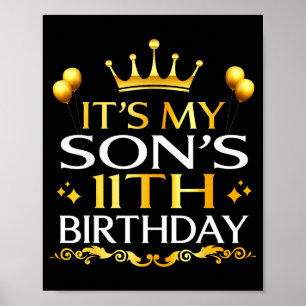 Det är min sons 11-årsdag Grattis på födelsedagen Poster