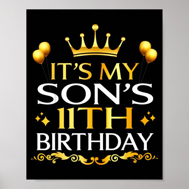 Det är min sons 11-årsdag Grattis på födelsedagen  Poster (Framsidan)