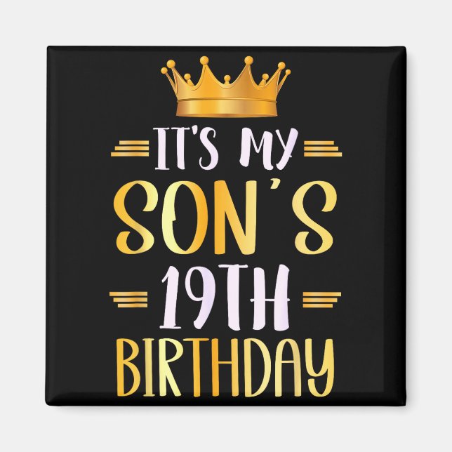 Det är min sons 19-årsdag Grattis 19 år  Magnet (Framsidan)