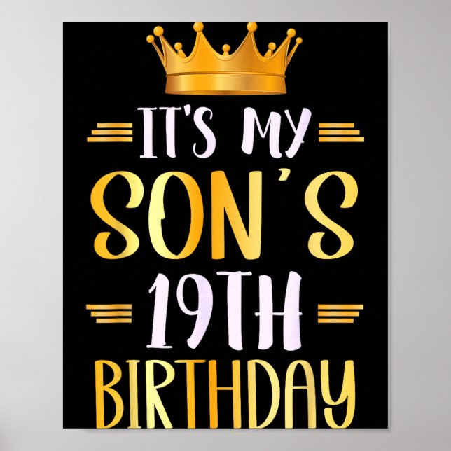 Det är min sons 19-årsdag Grattis 19 år  Poster (Framsidan)