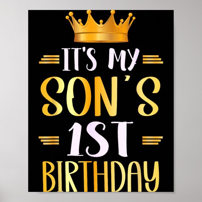 Det är min sons 1-årsdag Glad 1 år gammal  Poster (Framsidan)