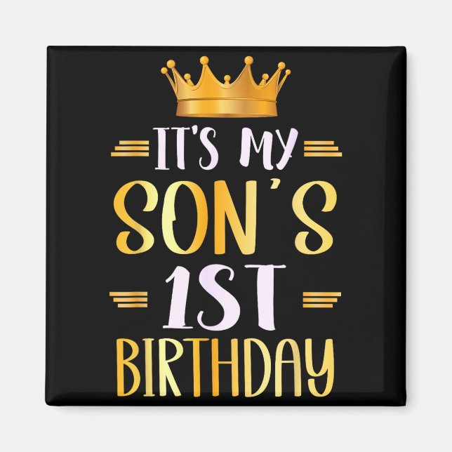 Det är min sons 1-årsdag Grattis på 1-årsdagen  Magnet (Framsidan)