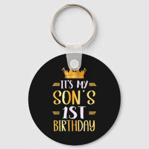 Det är min sons 1-årsdag Grattis på 1-årsdagen Nyckelring