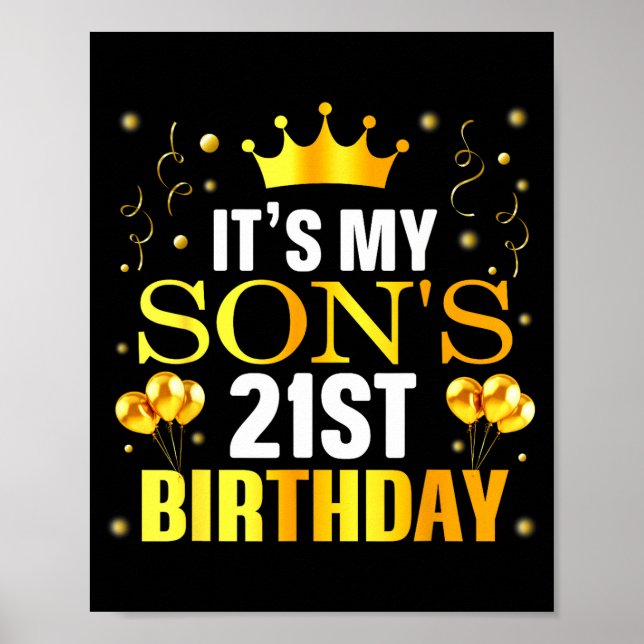 Det är min sons 21-årsdag Grattis på födelsedagen  Poster (Framsidan)