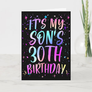 Det är min sons 30-årsdag Färgglad Glad 30 år  Kort