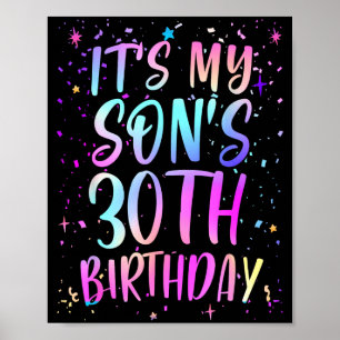 Det är min sons 30-årsdag Färgglad Glad 30 år Poster