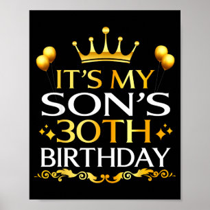 Det är min sons 30-årsdag Grattis på födelsedagen Poster