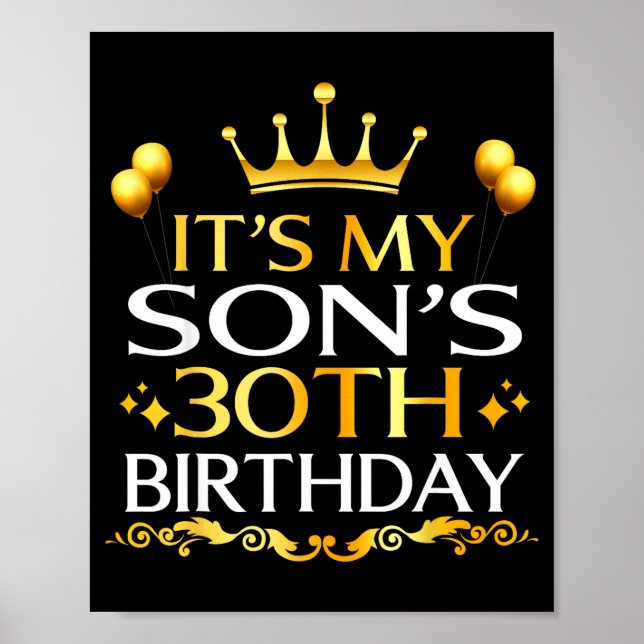Det är min sons 30-årsdag Grattis på födelsedagen  Poster (Framsidan)