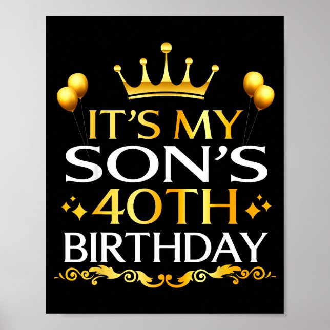 Det är min sons 40-årsdag Grattis på födelsedagen  Poster (Framsidan)