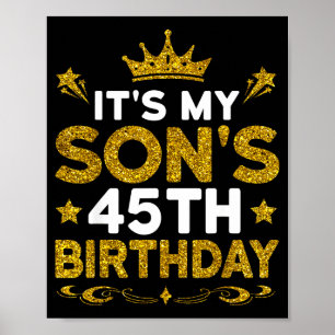 Det är min sons 45-årsdag Grattis på födelsedagen Poster