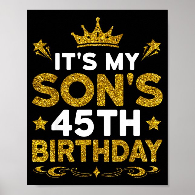 Det är min sons 45-årsdag Grattis på födelsedagen  Poster (Framsidan)