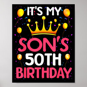 Det är min sons 50-årsdag Grattis på födelsedagen Poster