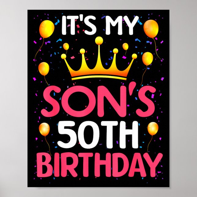 Det är min sons 50-årsdag Grattis på födelsedagen  Poster (Framsidan)
