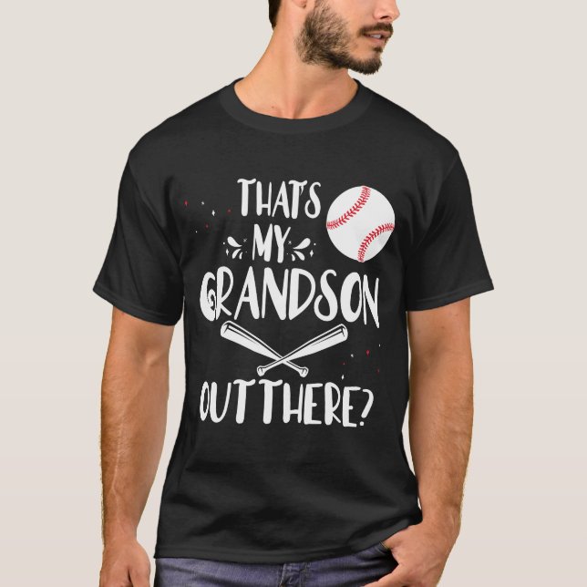 Det är min sonson där ute Baseball Mormor Mål T Shirt (Framsida)