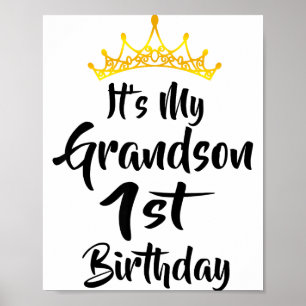 Det är min sonsons 1-års födelsedagskrona Glad 1 å Poster