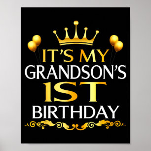 Det är min sonsons 1-årsdag Grattis på födelsedage Poster