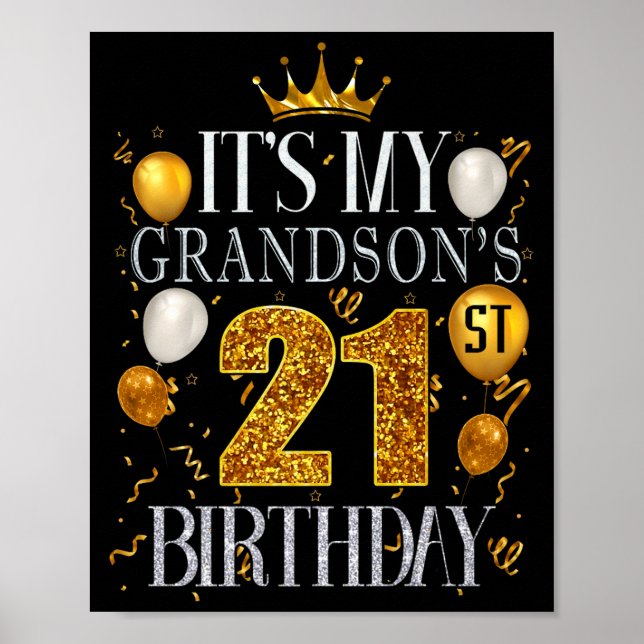 Det är min sonsons 21-årsdag Grattis på 21-årsdage Poster (Framsidan)