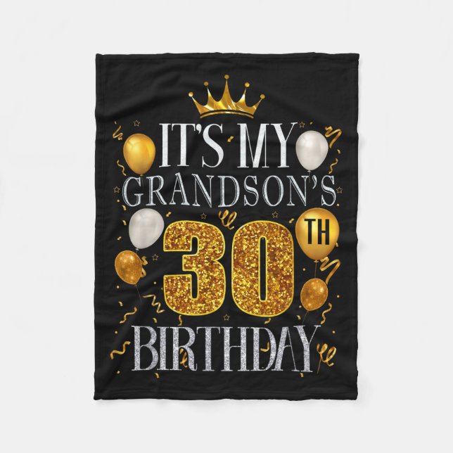 Det är min sonsons 30-årsdag Grattis på födelsedag Fleecefilt (Framsidan)