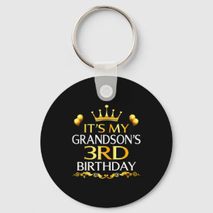 Det är min sonsons 3-årsdag Grattis på födelsedage Nyckelring