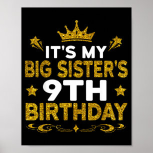Det är min storesysters 9-årsdag Grattis 9 år Poster