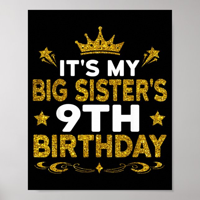 Det är min storesysters 9-årsdag Grattis 9 år  Poster (Framsidan)