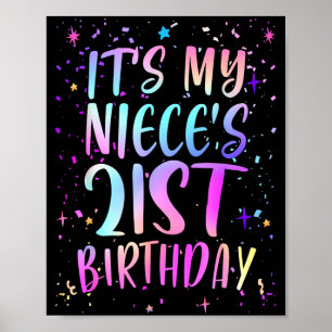 Det är min systerdotters 21-årsdag Färgglad Glad 2 Poster