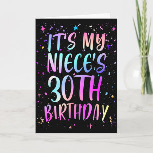 Det är min systerdotters 30-årsdag Färgglad Glad 3 Kort