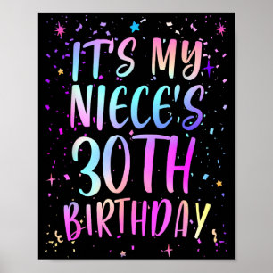Det är min systerdotters 30-årsdag Färgglad Glad 3 Poster