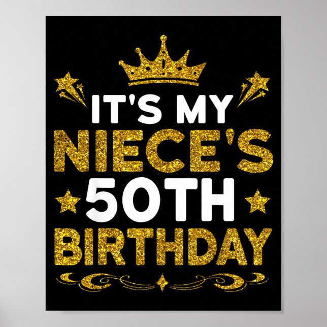 Det är min systerdotters 50-årsdag Grattis på 50-å Poster (Framsidan)