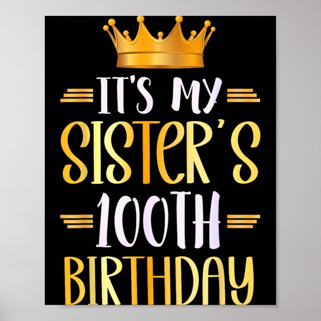 Det är min systers 100-årsdag Grattis 100 år  Poster (Framsidan)