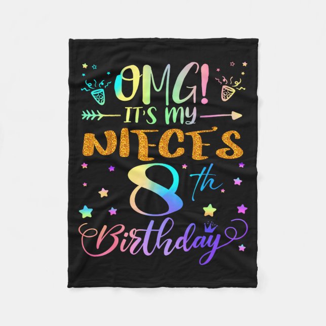 Det är min systers 8-årsdag Grattis på födelsedage Fleecefilt (Framsidan)