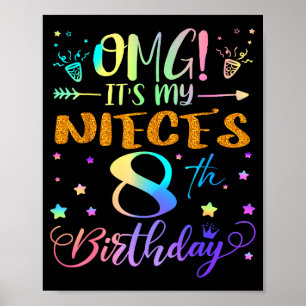 Det är min systers 8-årsdag Grattis på födelsedage Poster