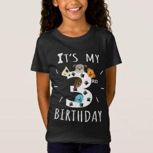 Det är min tredje födelsedag Hund älskare 3 år gam T Shirt