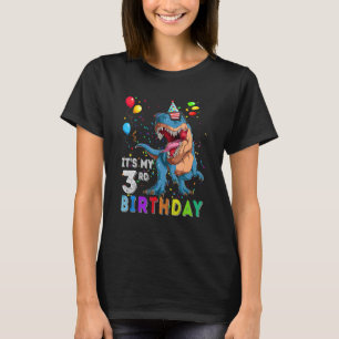 Det är min tredje födelsedag Lycklig 3 år Dinosaur T Shirt