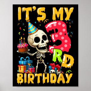Det är min tredje födelsedag Party Halloween Skele Poster