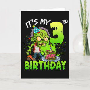 Det är min tredje födelsedag Zombie Älskare 3-årig Kort