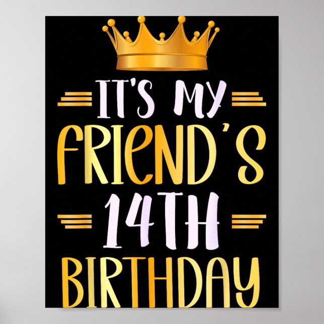 Det är min väns 14-årsdag Grattis på 14-årsdagen _ Poster (Framsidan)