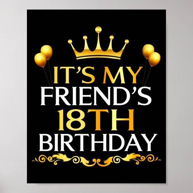 Det är min väns 18-årsdag Grattis på födelsedagen  Poster (Framsidan)