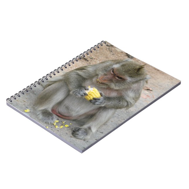 Det är min! .. Vild Thai Macaque Monkey Anteckningsbok Med Spiral (Vänstra Sidan)